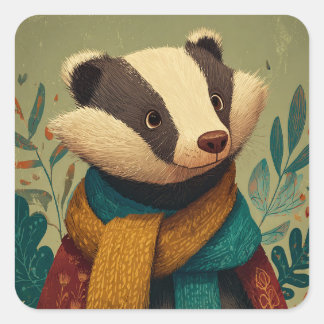 Sticker Carré The Gentle Badger