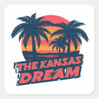 Sticker Carré The Kansas Dream American Retro Summer