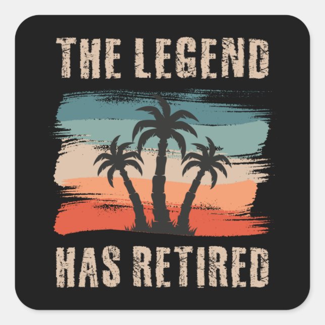 Sticker Carré The legend has retired (Devant)