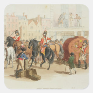 Sticker Carré The Lottery Wheel, engraved by the artist, 1805