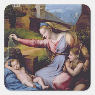 Sticker Carré The Madonna of the Blue Diadem or The Madonna of t