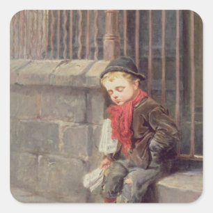 Sticker Carré The News Boy
