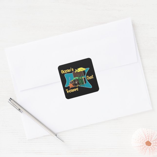 Sticker Carré The Ocean's treasure chest (Enveloppe)