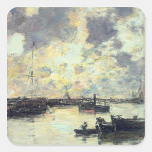 Sticker Carré The Port, c.1895 (huile sur panneau)