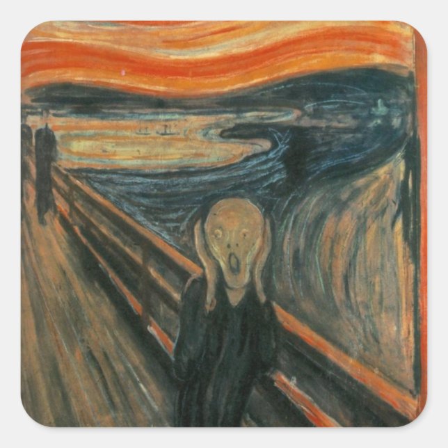 Sticker Carré The Scream - Edvard Munch (Devant)
