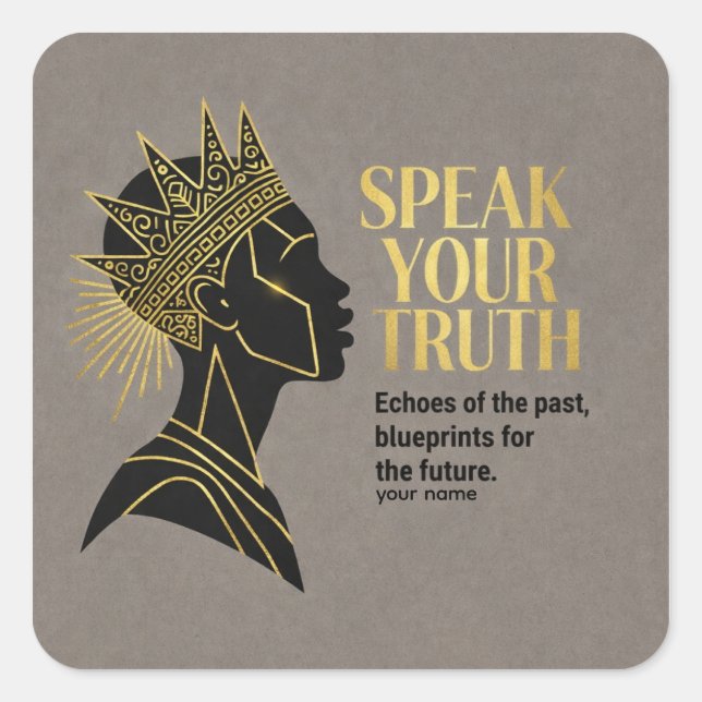 Sticker Carré The Sovereign Voice: Echoes & Blueprints (Devant)