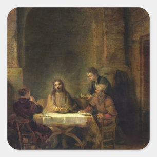 Sticker Carré The Supper at Emmaus, 1648 (oil on panel)