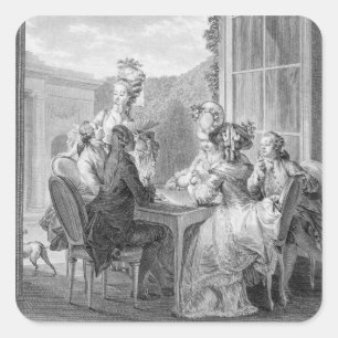 Sticker Carré The Whist Party, 1783, gravée par Jean Dambrun