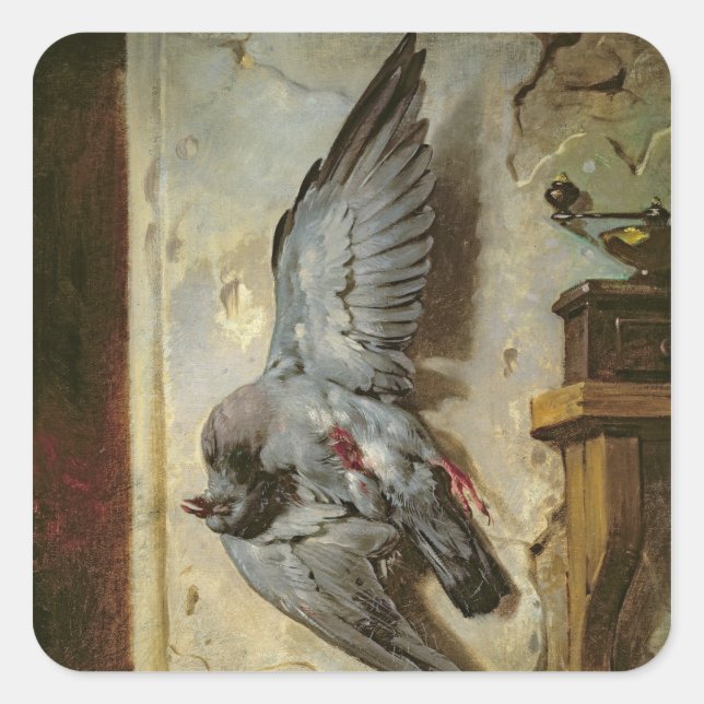 Sticker Carré The Woodpigeon, c.1857 (Devant)