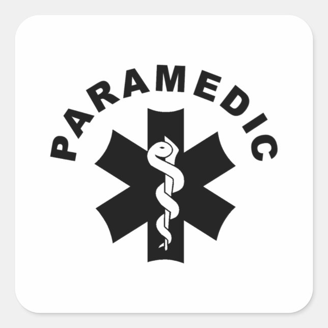 Sticker Carré Théème de Paramedic (Devant)