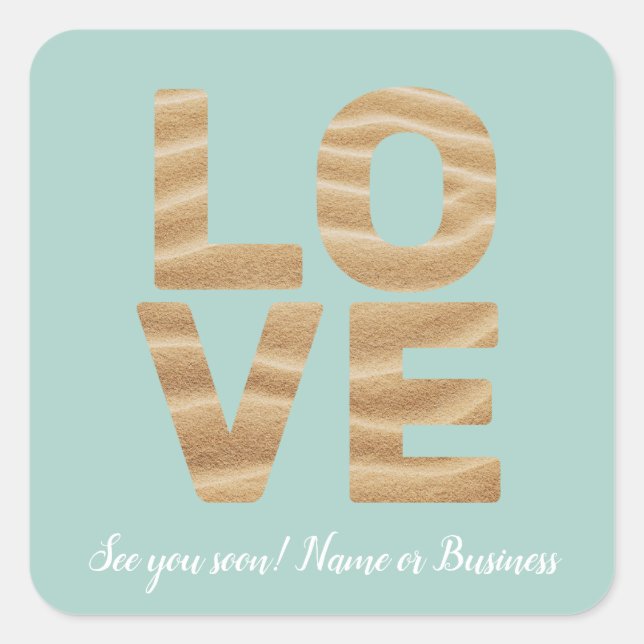 Sticker Carré Thème de la Saint-Valentin PERSONNALISABLE avec mo (Devant)