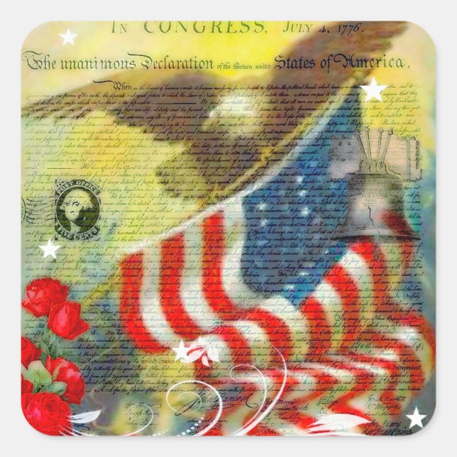Sticker Carré Thème patriotique (Devant)