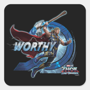 Sticker Carré Thor digne de Stormbreaker Rush Graphique