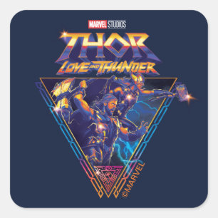 Sticker Carré Thor : Love and Thunder Prismatic Triangle Graphic
