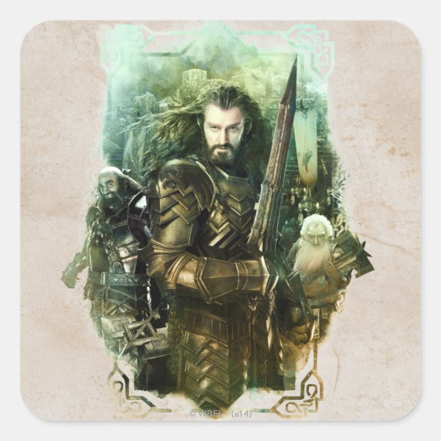 Sticker Carré THORIN OAKENSHIELD™, Dwalin & Balin Graphic (Devant)
