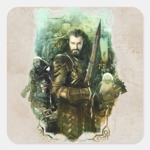 Sticker Carré THORIN OAKENSHIELD™, Dwalin, et graphique de Bal