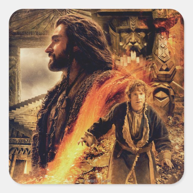 Sticker Carré THORIN OAKENSHIELD™ et BILBO BAGGINS™ à Erebor (Devant)