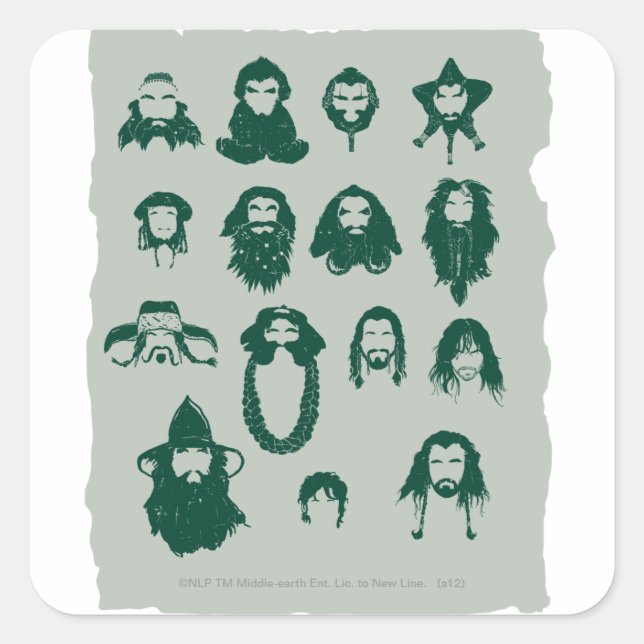 Sticker Carré THORIN OAKENSHIELD™ et Cheveux d'entreprise (Devant)