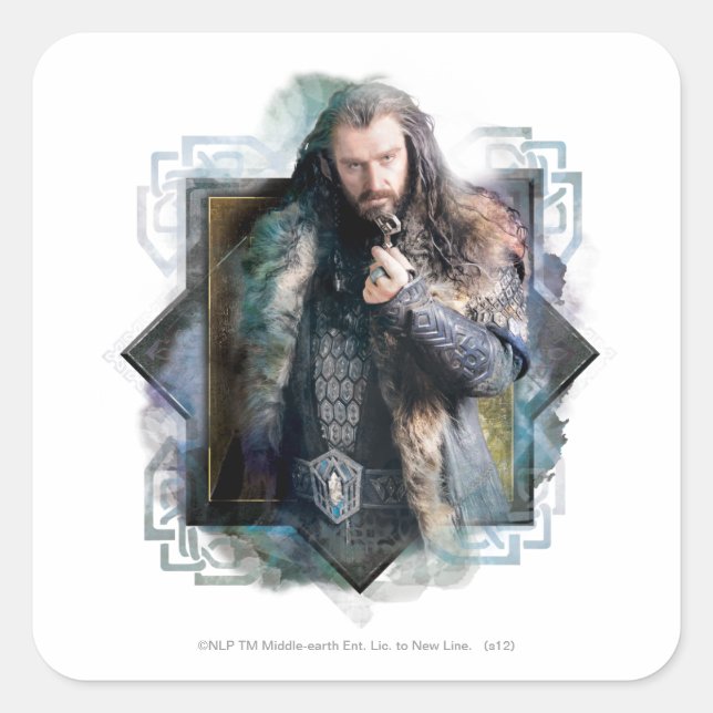 Sticker Carré THORIN OAKENSHIELD™ - Graphique de caractères (Devant)
