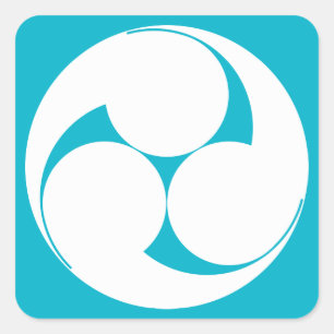 Sticker Carré Three clockwise swirls