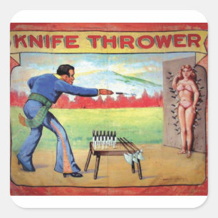 Sticker Carré Thrower de couteau