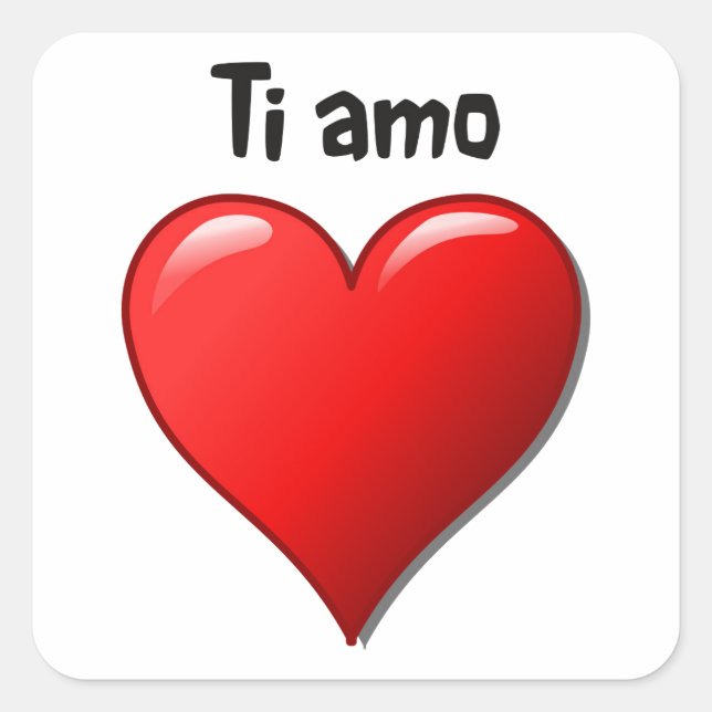 Sticker Carré Ti amo - Je vous aime en italien (Devant)