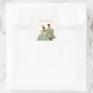 Sticker Carré Tiana et Naveen Merci Mariage