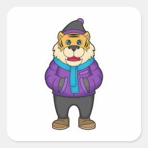 Sticker Carré Tiger Scarf Beanie