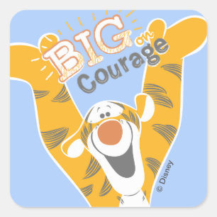 Sticker Carré Tigger   Grand courage
