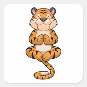 Sticker Carré Tigre au Yoga Fitness