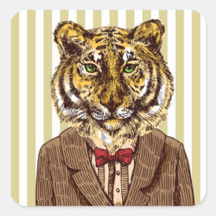 Sticker Carré Tigre En Soirée Porter