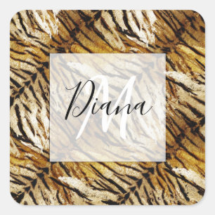 Sticker Carré Tigre skin, stylish, tigre, striped, animal print