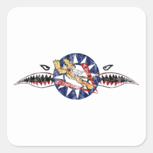 Sticker Carré tigres volants