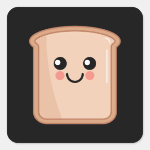 Sticker Carré Toast Kawaii
