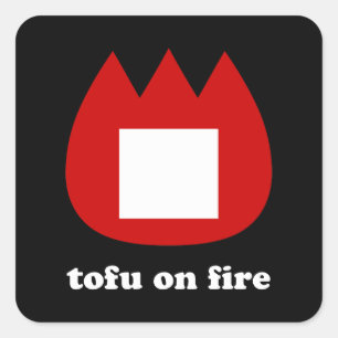 Sticker Carré 📛 tofu en feu