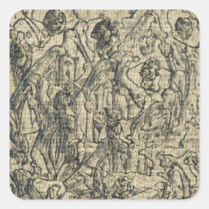 Sticker Carré Toile Abstraite