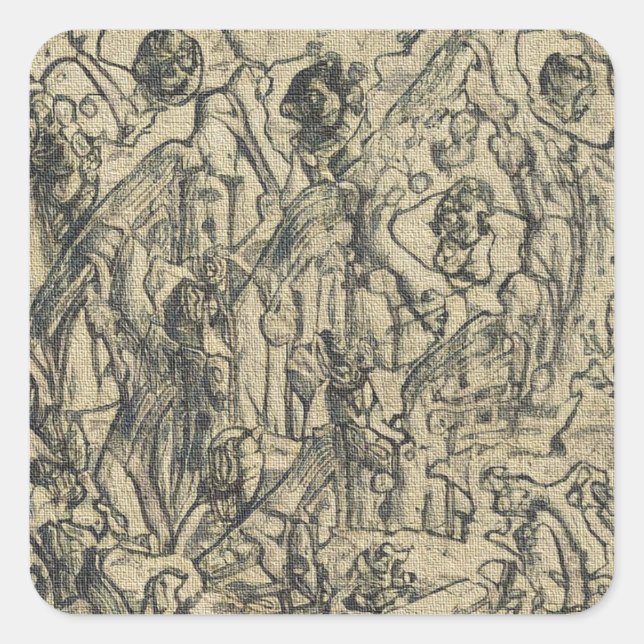 Sticker Carré Toile Abstraite (Devant)