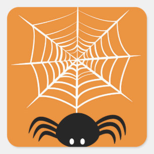 Sticker Carré Toile d'araignée Halloween