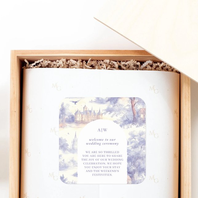 Sticker Carré Toile de Jouy art (Créateur téléchargé)