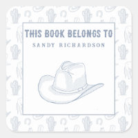 Toile de Jouy Blue Cowboy - Ex-libris