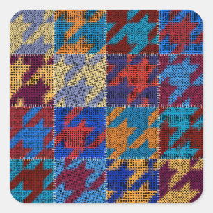 Sticker Carré Toile de Patchwork : imitation motif vintage.