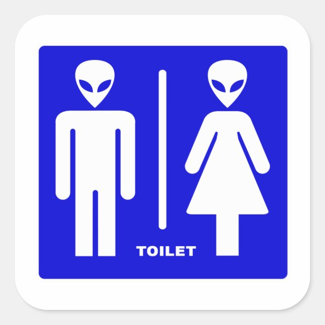 Sticker Carré Toilette Alien (Devant)