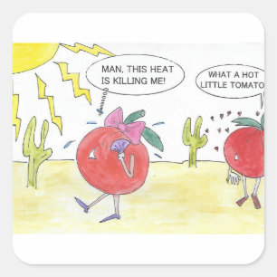 STICKER CARRÉ TOMATE CHAUDE