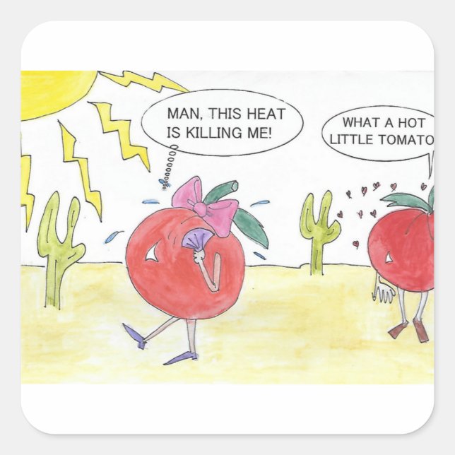 STICKER CARRÉ TOMATE CHAUDE (Devant)