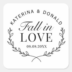 Sticker Carré Tombe en amour Fête des mariées d'automne Mariage 
