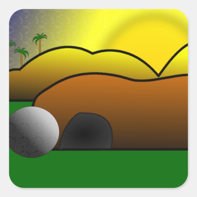 Sticker Carré Tombeau vide (Devant)