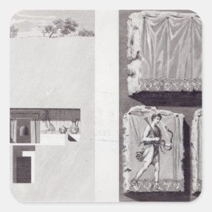 Sticker Carré Tombeaux étrusques, c. 1780