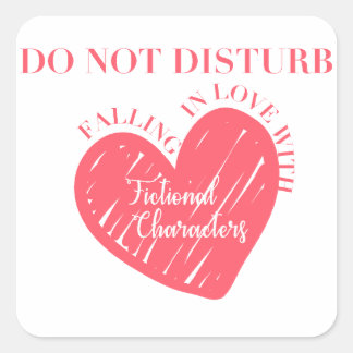Sticker Carré Tomber dans l'amour avec des personnages de fictio
