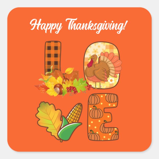 Sticker Carré Tomber dans l'amour Personnaliser d'automne (Devant)