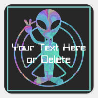 Ton texte Teint bleu Tee Alien de paix SciFi